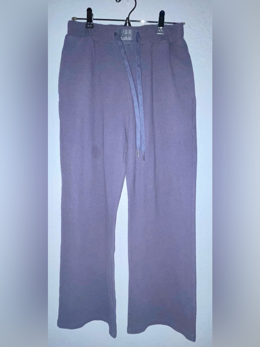 Comfrt stone blue waffle SET - Cozy Crewneck Top & Drawstring Pants - Picture 3 of 6